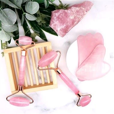 Húðvörur Náttúrulegt Jade Roller tvöfalt höfuð andlitsverkfæri