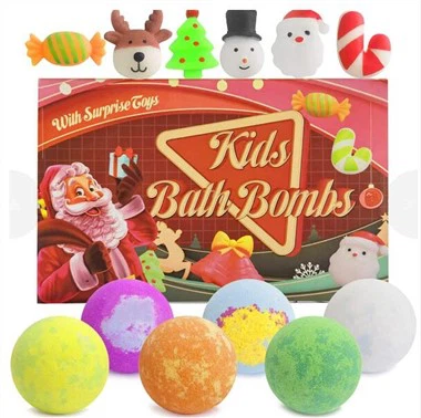 Jólabaðsprengjur með óvart squishies leikföng inni