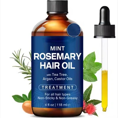Náttúruleg lífræn hár umönnun te tré argan captor olíur myntu rósmarín hárolía